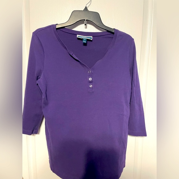 Karen Scott Tops - Karen Scott PM purple cotton shirt